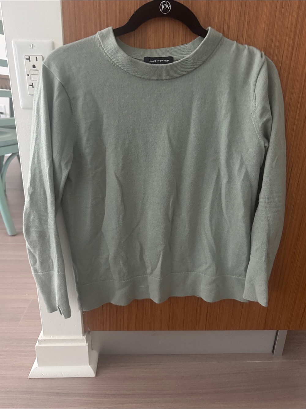 Club Monaco Women's Sage Green Crewneck Sweater